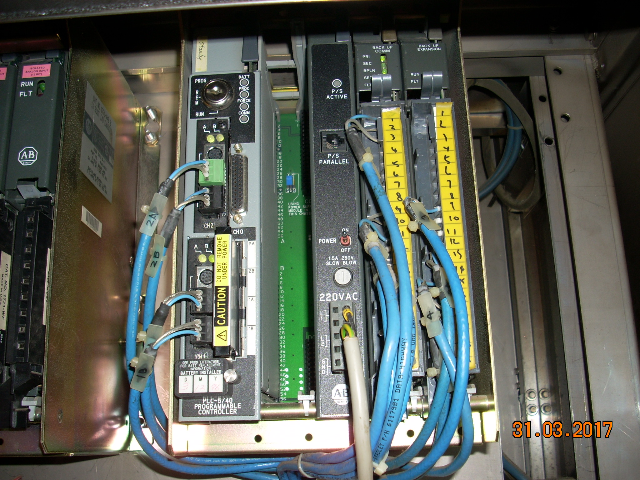 Existing PLC-5 PLC System Before Works in DSD Stanley STW Control Room